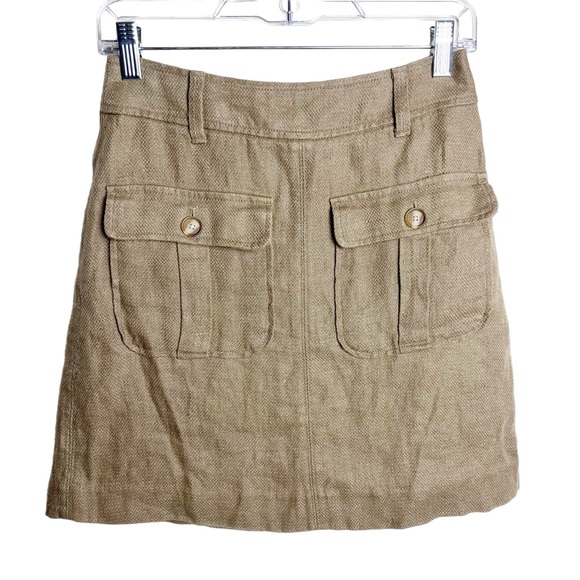 LOFT Dresses & Skirts - NWT Loft Khaki Linen A-Line Skirt Size 0